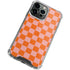 Orange Checkered iPhone 15 Pro Max Clear Case